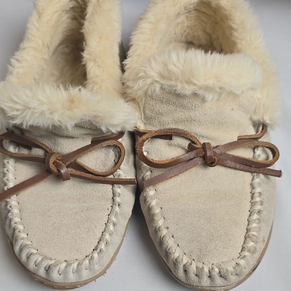 J. Crew Shoes - J. Crew Cream Moccasins with Brown Accents